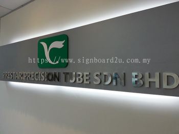 Prestar Precision Tube sdn bhd stainless steel 3D box up lettering at Rawang