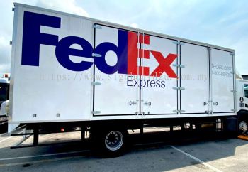 FedEx Ship Center Lorry box truck at Bukit Jelutong, Shah Alam, Selangor