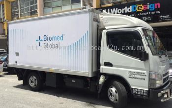 BIOMED GLOBAL INKJET UV WRAPPING LORRY BODY STICKER AT KLANG SELANGOR