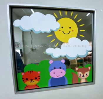 Glass Door Window Sticker Malaysia | Advertising Poster Shop Lot Retail Nursery School Kindergarten Tadika Education University| Supplier Printing Installer