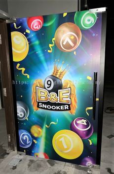 SNOOKER WINDOW GLASS INDOOR INKJET UV BLOCKOUT STICKER AT KLANG, SELANGOR, MALAYSIA