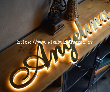 3D LED Backlit Stainless Steel Gold Sign Board Malaysia |  Indoor Outdoor Letters Logo Retail Shop Cafe Restaurant Wall Decor | Supplier Manufacture Installer | Klang Valley KL