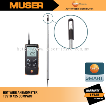 Testo 425 (0563 0425) Digital Hot Wire Anemometer with App Connection