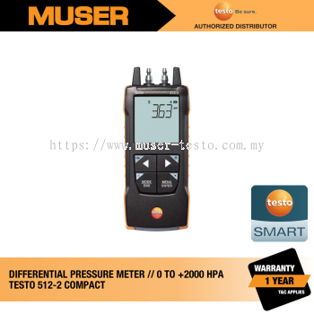 Testo 512-2 (0563 2512) Digital Differential Pressure Measuring Instrument with App Connection