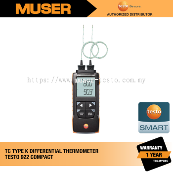 Testo 922 (0563 0922) Differential Temperature Measuring Instrument for TC Type K with App Connection