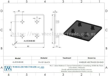 End Cap for Alu Profile 80 x 80, AL-EC8-80-80