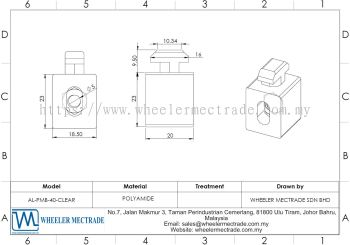 Multi Block for Alu Profile P8 Series, AL-PMB-40-CLEAR