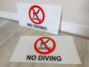 No Diving Acrylic Sign