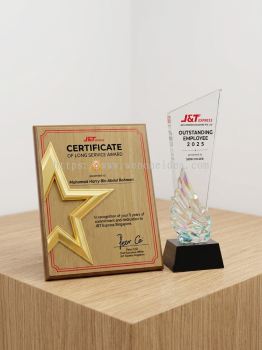 Customize Crystal Trophy & Wooden Plaque