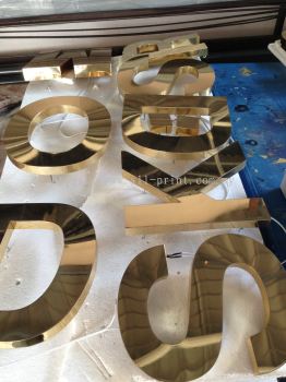 Gold stainless steel 3d box up lettering signage