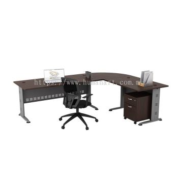 QAMAR 6 FEET EXECUTIVE OFFICE TABLE C/W JOINING TABLE WITH MOBILE DRAWER 1D1F BATU BERENDAM MELAKA