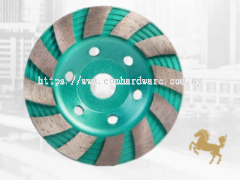 B04 – CNS04 GREEN 4’’ – GOLD HORSE SEGMENTED CUP WHEEL