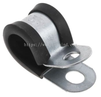 186-5353 - RS PRO Cable Clip Black Screw Plated Steel P Clamp, 10mm Max. Bundle