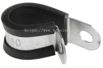  186-5375 - RS PRO Cable Clip Black Screw Plated Steel P Clamp, 12mm Max. Bundle