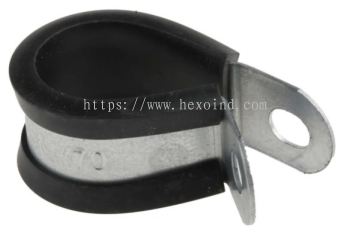  186-5381 - RS PRO Cable Clip Black Screw Plated Steel P Clamp, 16mm Max. Bundle