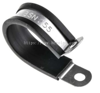 186-5404 - RS PRO Cable Clip Black Screw Plated Steel P Clamp, 25mm Max. Bundle