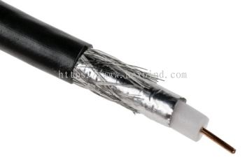  913-5051 - RS PRO Black Unterminated to Unterminated RG6 Coaxial Cable, 75 惟 6.5mm OD 100m