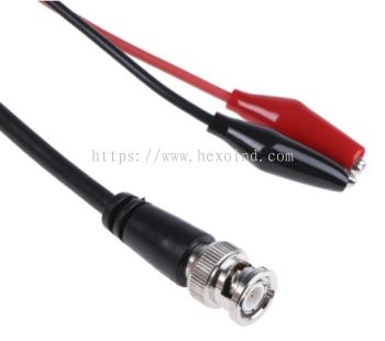 526-0241 - RS PRO Black Male BNC to Crocodile Clip 16 AWG Coaxial Cable Assembly, 50 惟 1.2m