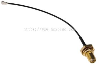 794-2825 - RS PRO Black Female SMA to Female U.FL RF Coaxial Cable, 50 惟 100mm