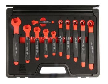 829-6546 - RS PRO 11 Piece Chrome Vanadium Steel Insulated Spanner Set