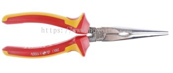 125-3073 - RS PRO VDE Insulated Steel Pliers Long Nose Pliers, 200 mm Overall Length