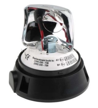 236-284 - RS PRO Incandescent Rotating Beacon, 12 V dc, 24 V dc, Surface Mount, IP56