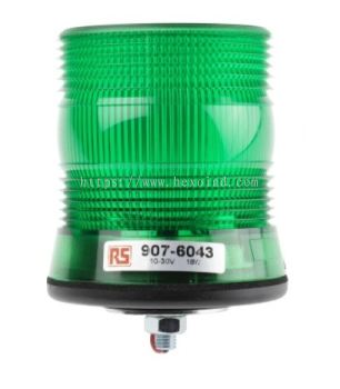 907-6043 - RS PRO Green LED Flashing Beacon, 10  30 V dc, Single Point Mount, IP56