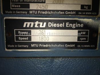 MTU Diesel Engine 761Kw Model:535106589