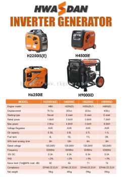 HWASDAN Generator for inverter type 7000watt use petrol