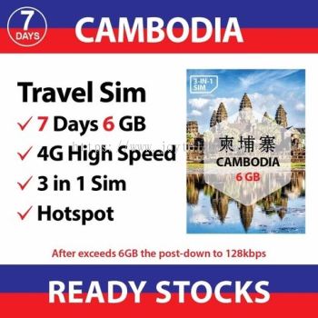 Cambodia 7 days - 6GB / 20Y22 