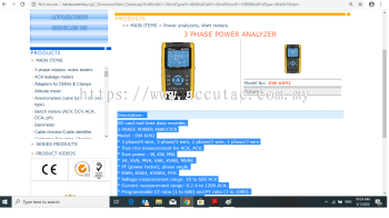 3 PHASE POWER ANALYZER DW-6092