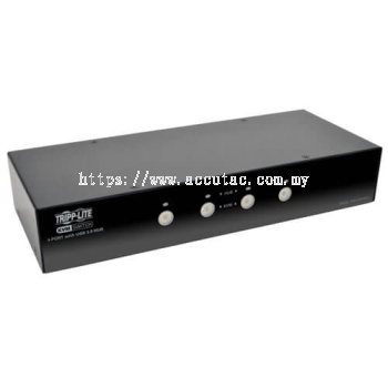 TRIPP LITE B004-DPUA4-K 4-Port DisplayPort KVM Switch with Audio, Cables and USB 3.0 SuperSpeed Hub