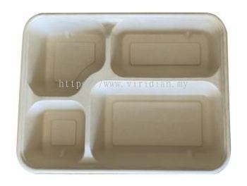 Sugar Bagasse - 4 Compartment (Large) Food Container