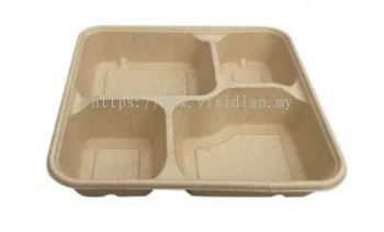 Sugar Bagasse - 4 Compartment Food Container