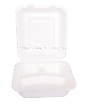 Sugar Bagasse - 8inch 3 Compartment Lunch Box