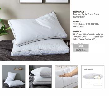 13 Premium White Goose Down Feather Pillow