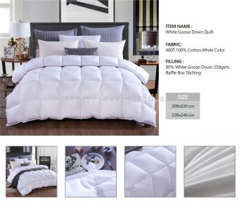 3 90% White Goose Down WGD Quilt