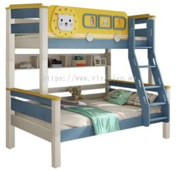 MDF + Solid Rubber Wood Bunk Bed - C826