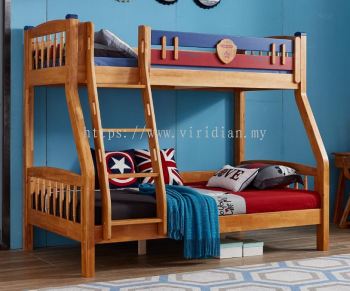 Solid Rubber Wood Bunk Bed - Z1917-01 M-R-DB