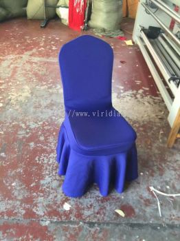 Spandex Chair Cover Skirting Royal Blue