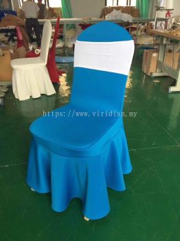 Spandex Chair Cover Skirting Light Blue