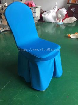Spandex Chair Cover Center Pleat Light Blue