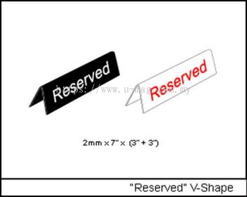 "Reserved" V-Shape