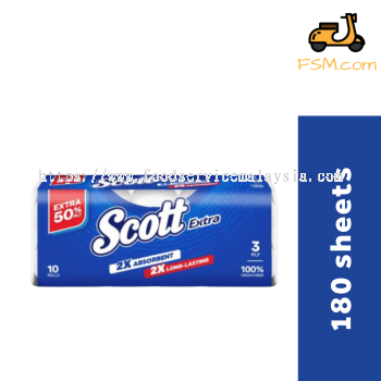 Scott Bathroom Tissue Extra 3-ply Bamboo (180's) 10 bags (04144)