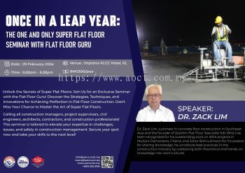 ONCE IN A LEAP YEAR: THE ONE AND ONLY SUPER FLAT FLOOR SEMINAR WITH FLAT FLOOR GURU