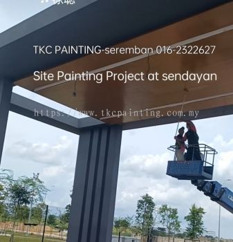 建筑工地油漆工程进行中于seremban sendayan