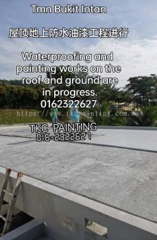 ###Waterproofing works on the roof and ground And# Repainting project at# Tmn Bukit Intan#We SUPPLY AND APPLY OF PAINTING WORKS