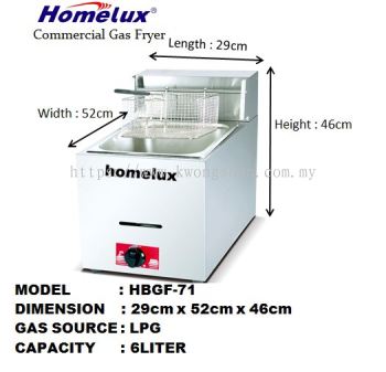 Commercial Single Tank Deep Fryer (Gas) 单格煤气炸炉