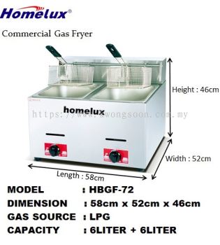 Commercial Double Tank Deep Fryer (Gas) 双格煤气炸炉