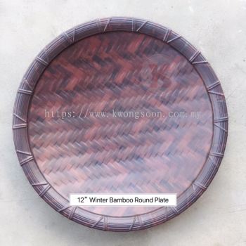 12” Winter Bamboo Round Plate Melamine Plate